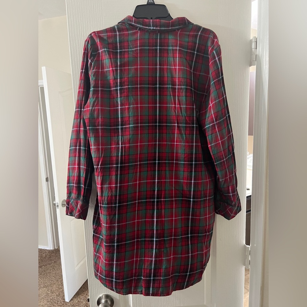 Victoria's Secret Red and Green Plaid Shirt - Picture 2 of 3
